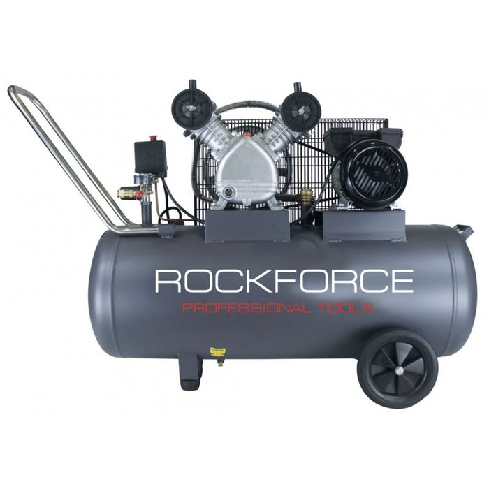 Kompressor 100 L, 320 l/min, 2.2 kW. Remskivsdrift, dubbelkolv, oljesmord.