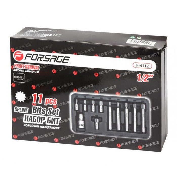 Bitssats SPLINE 1/2", 11 delar - Forsage Sweden