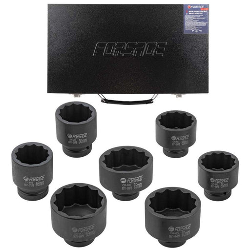 Krafthylssats 1", 7 delar (46-75mm) - Forsage Sweden