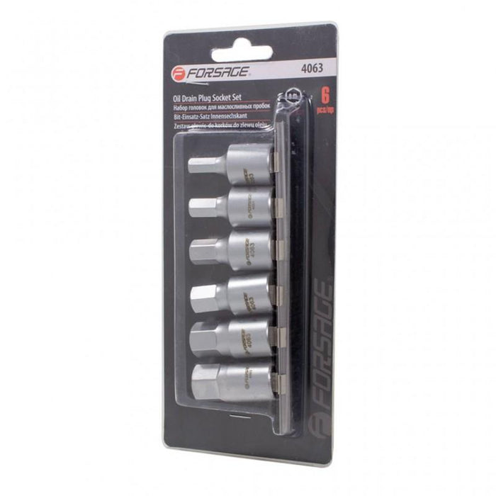 Oljepluggshylsor 6-kanta 1/2'', 6 delar - Forsage Sweden