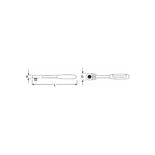 Spärrhandtag flex 1/2", extra långt L=610mm. - Forsage Sweden